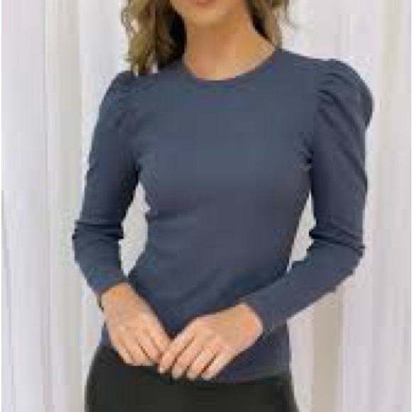 Stella & Dot Tops - 2 FOR $20 Stella & Dot Refuse To Be Ordinary Blue Puff Sleeve Top Long Sleeve S